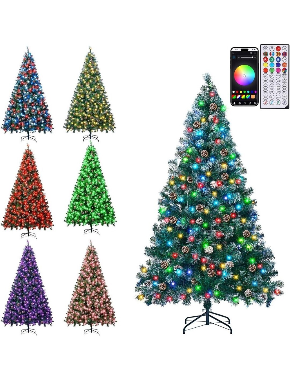 6FT Pre-Lit Christmas Tree, 250 Smart RGB Lights & App Control
